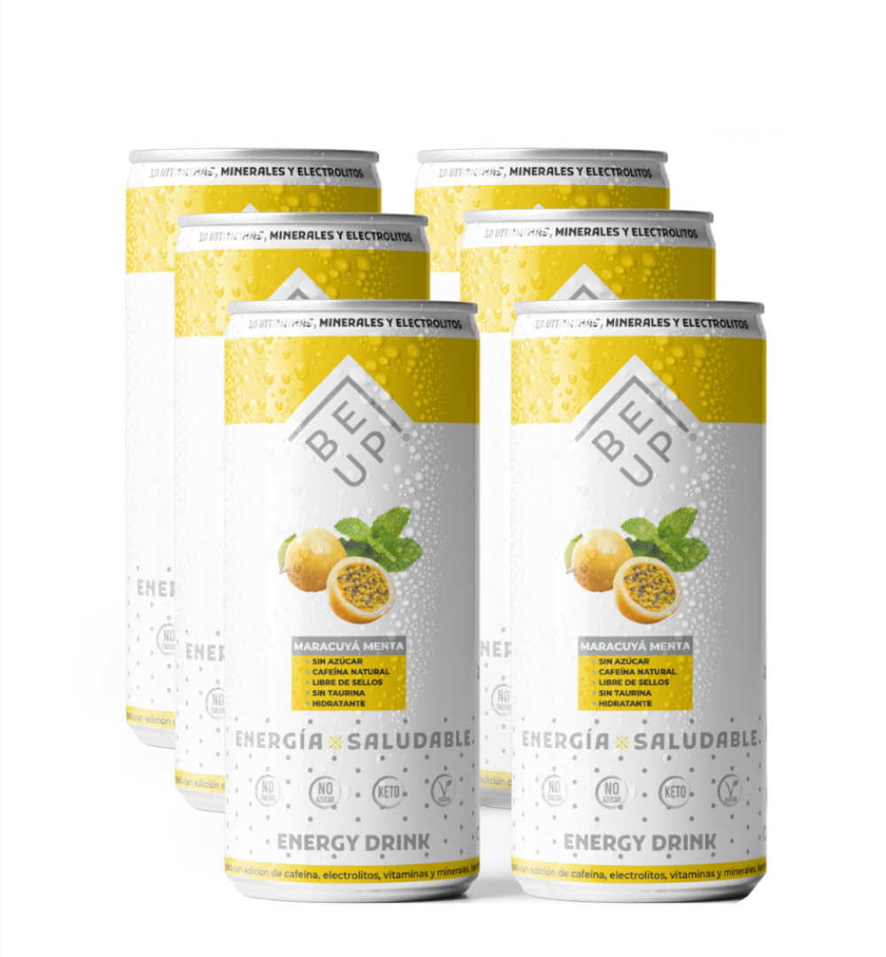 6x Energetica Be Up Maracuya Menta 250cc