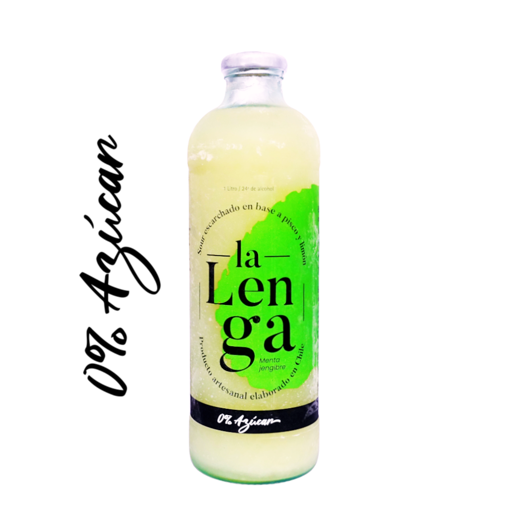 Pisco Sour La Lenga Menta Jengibre sin azucar 1000cc