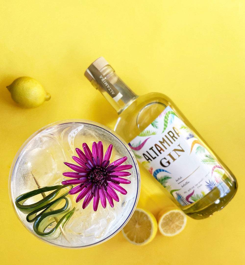 Destilado chileno - small batch - altamira gin - botanicos - licores