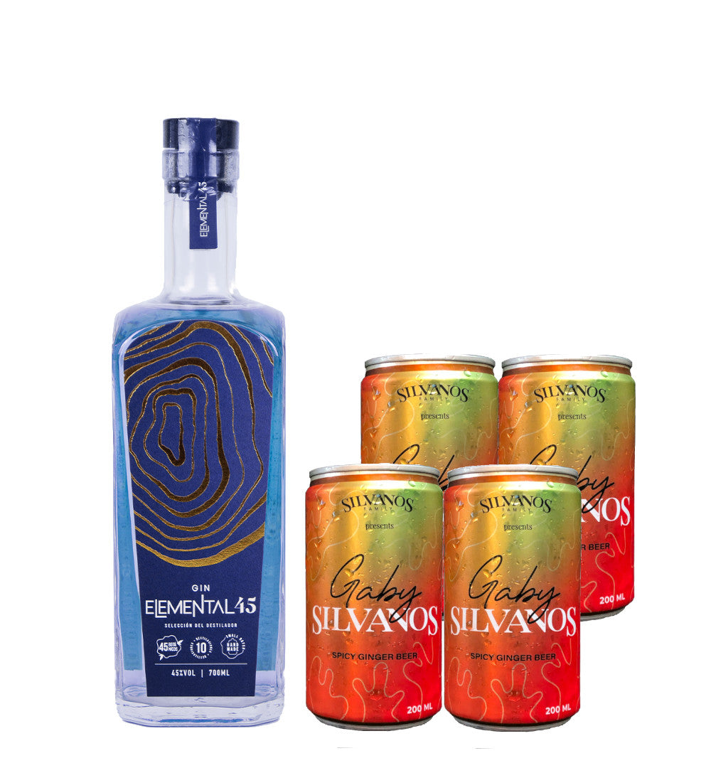 Gin elemental 45 - ginger beer - cerveza de jengibre - london mule - ofertas en licores