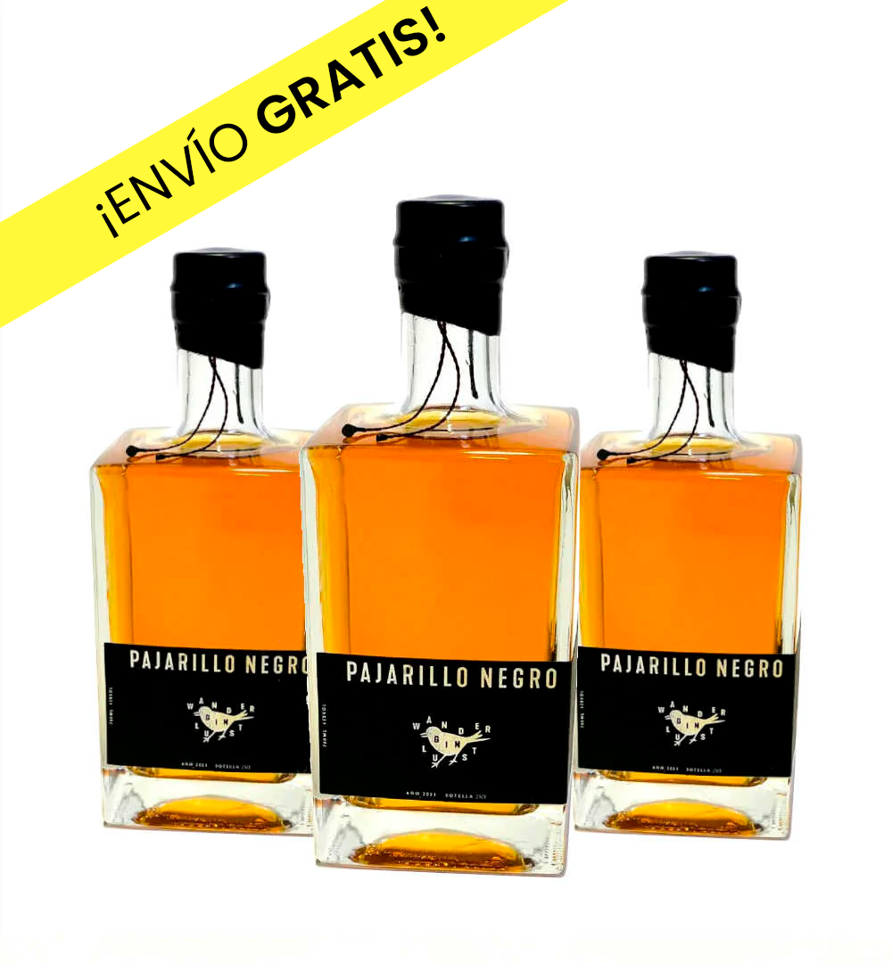 3x Gin Pajarillo Negro Madurado 750cc