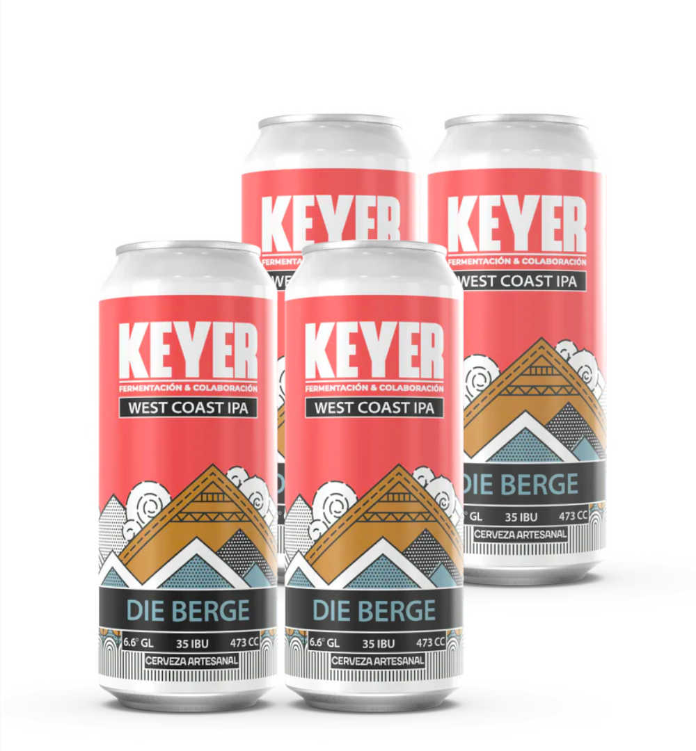 4x Cerveza Keyer Die Berge West Coast IPA 473cc