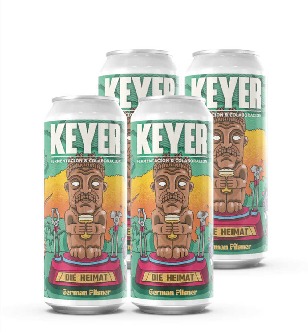 4x Cerveza Keyer Die Heimat German Pilsner 473cc - Portal Voy