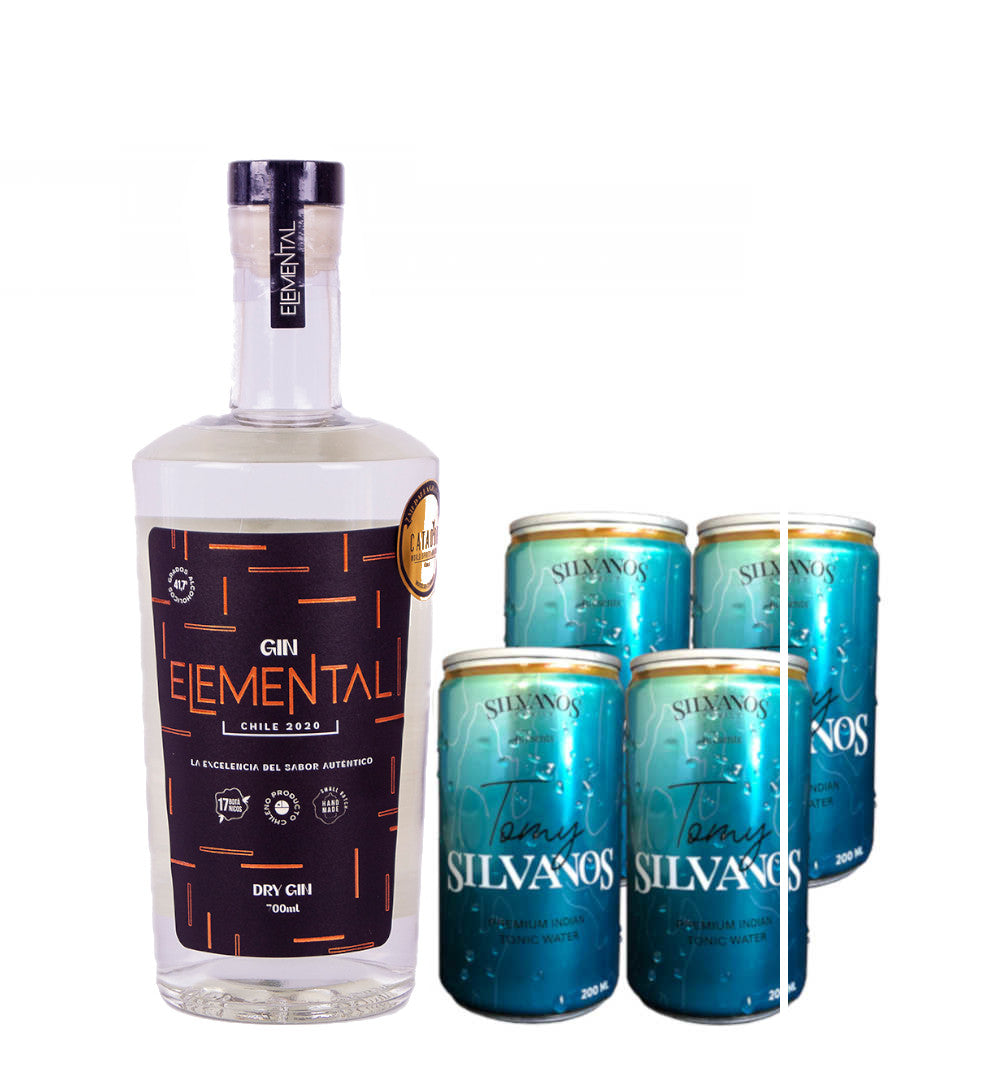 Gin chileno - gin elemental - destilados premium - indian tonic water - agua tonica - silvanos family