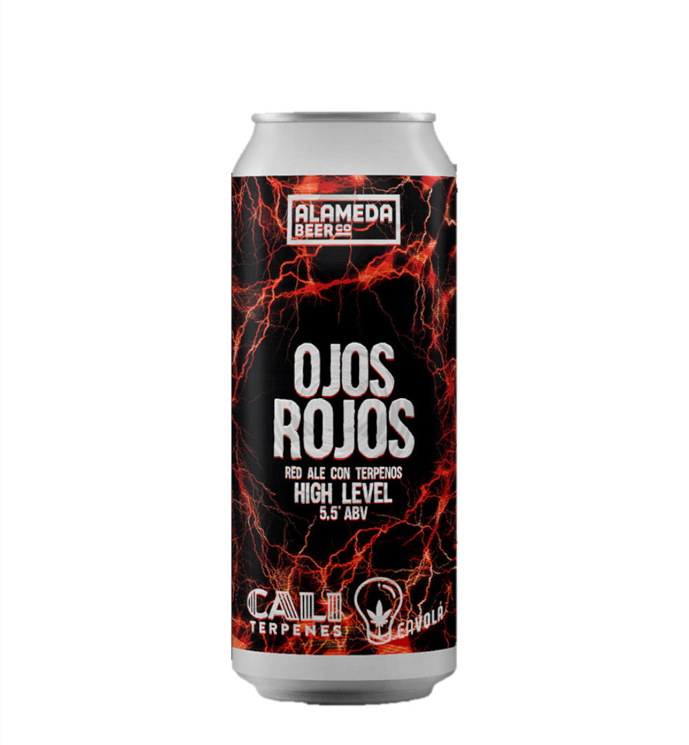 Cerveza con terpenos - red ale - ojos rojos - cannabis - alameda beer