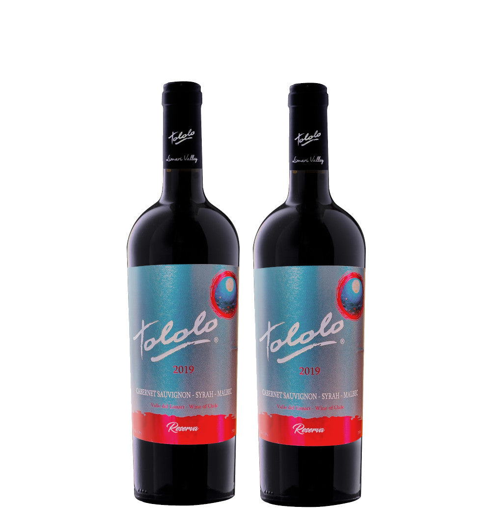 Pack de 2 Vinos tintos tololo - ensamblaje Cabernet Sauvignon Syrah Malbec portal voy!