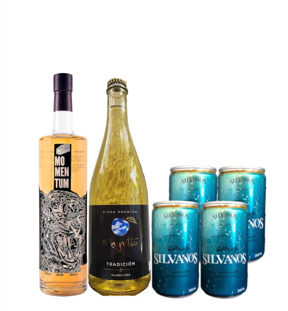 Pack - St germain - momentum - licor flor de sauco - sidra de manzana - cider - tónica