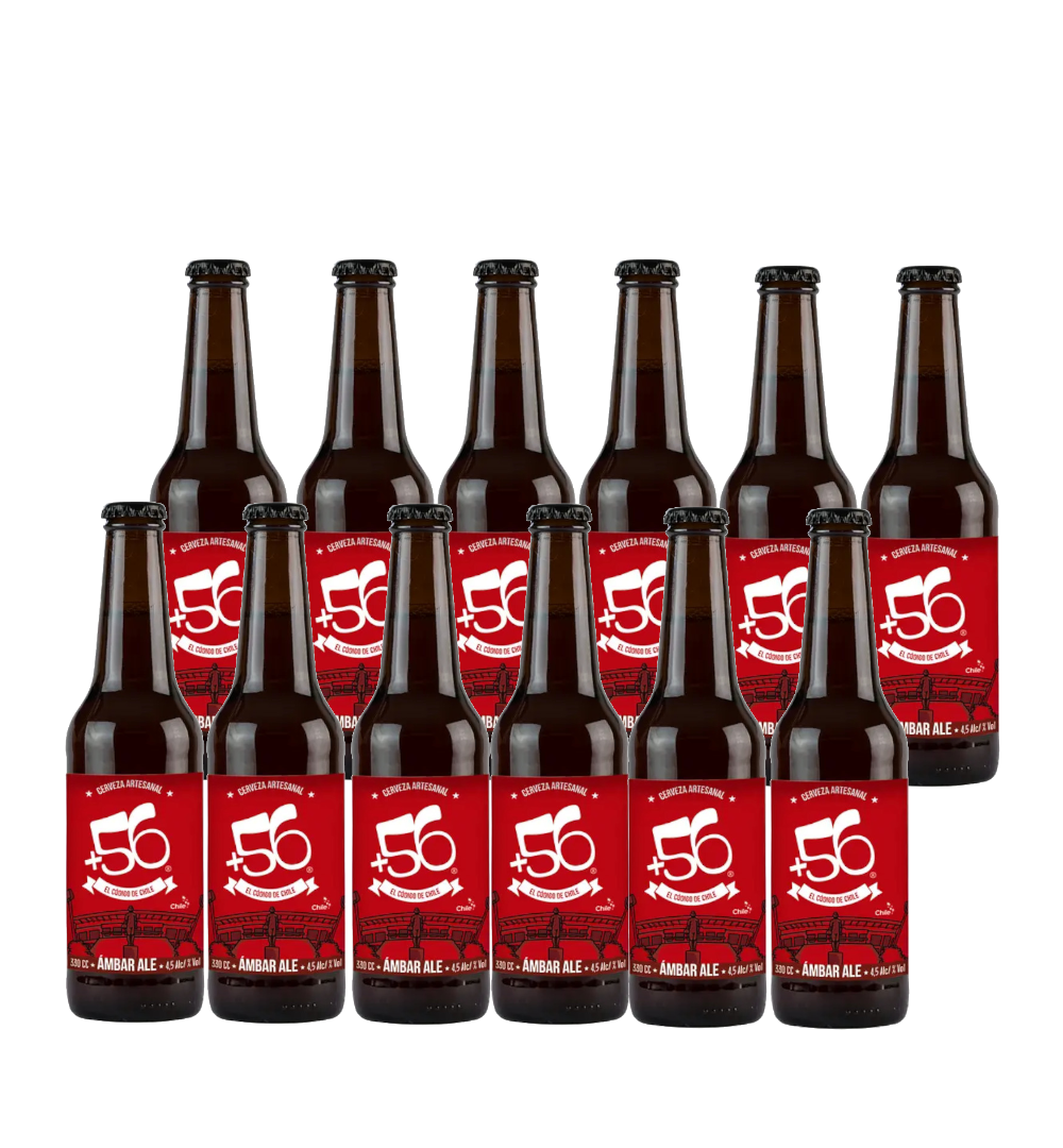 12x +56 Amber Ale 330cc | Cervezas Nacionales - Portal Voy! - Pack 12 Amber - Ale